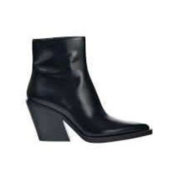 Zara Shoes - Zara Ankle Boots‎ Womens 6.5 Black Pointed Toe Block Heel Zip Starfit Modern NWT